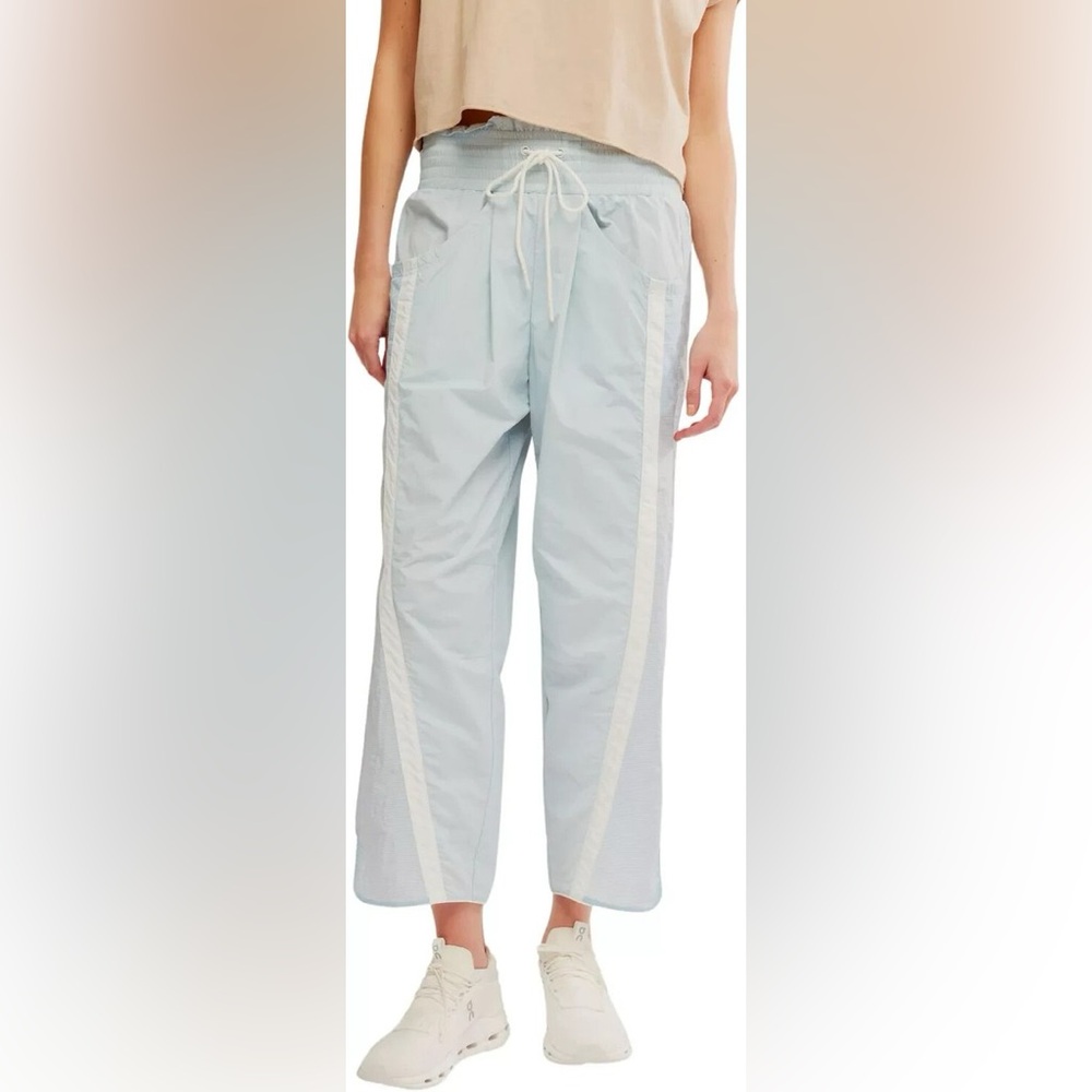 FP Movement by Free People Light Blue Track Pants with White Stripes